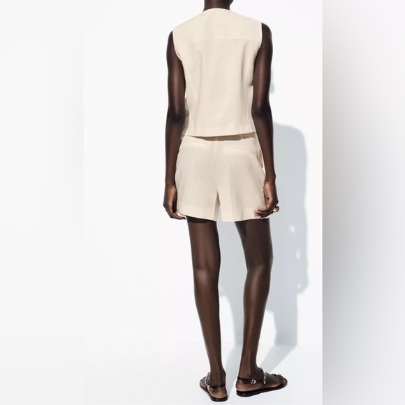 🔥🔥Zara linen  double breasted vest - Picture 3 of 6